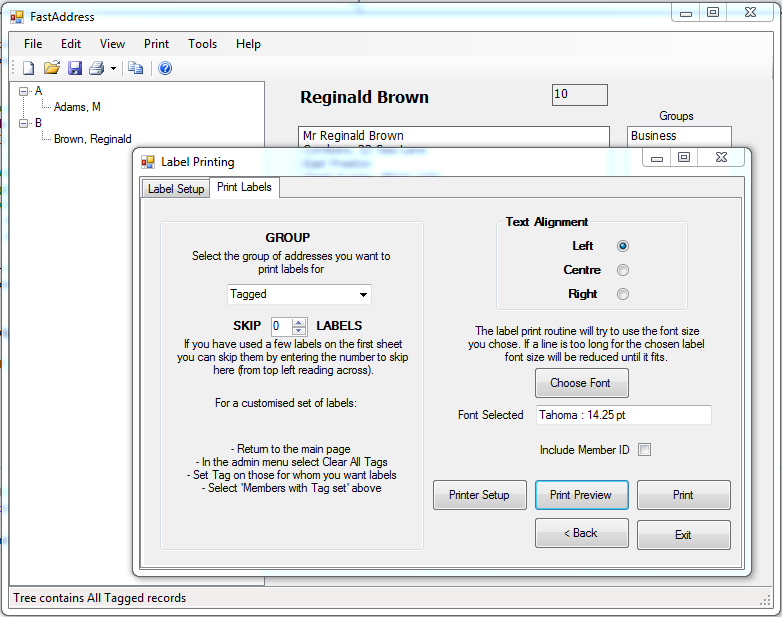FastAddress screen shot